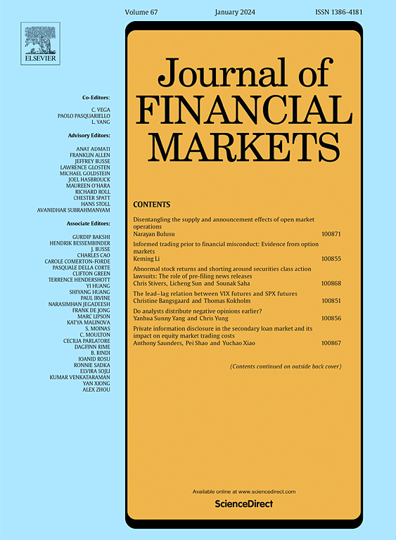 Go to journal home page - Journal of Financial Markets